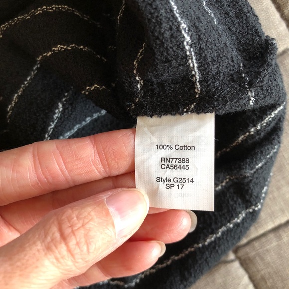 Madewell Black & White Modern Tie Front Tee M - Picture 5 of 5